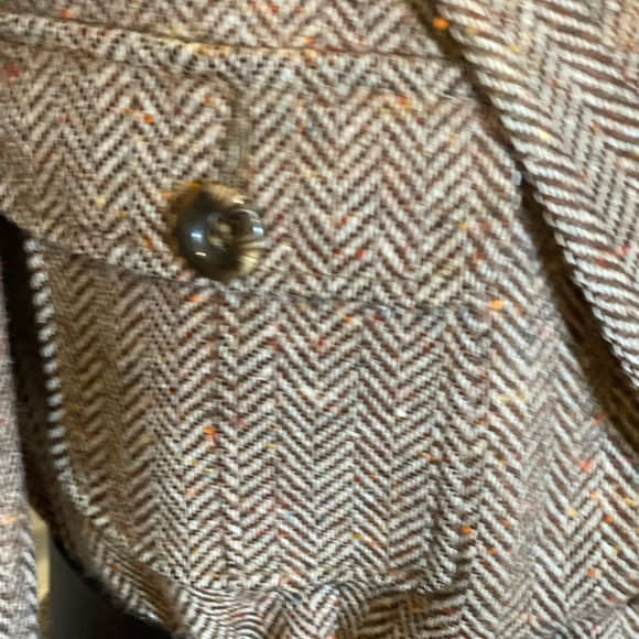 Brown Herringbone Blazer and Skirt Suit with Statement Necklace - Picture 11 of 14